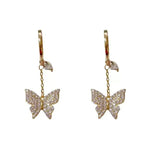 Crystal Butterfly Tassel Charming Ear Drop Earrings
