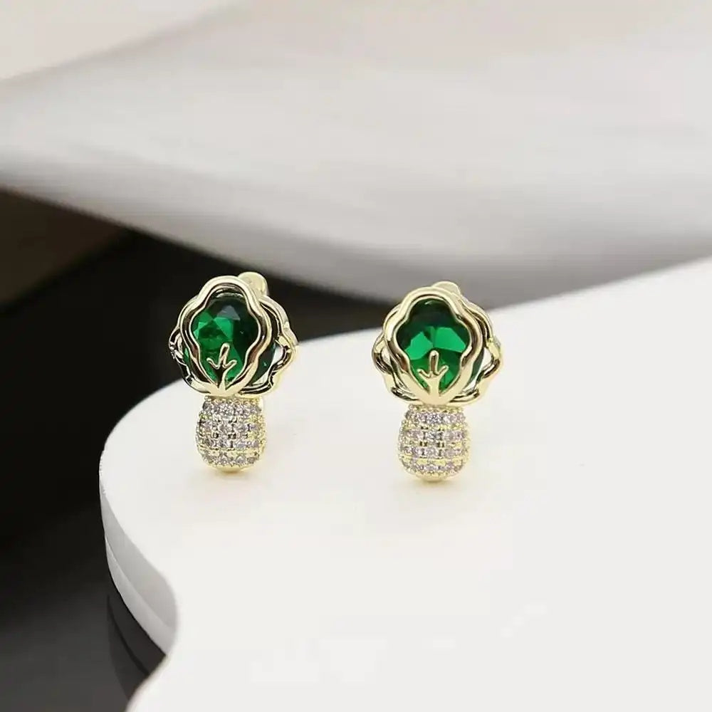 Crystal Cabbage Earrings