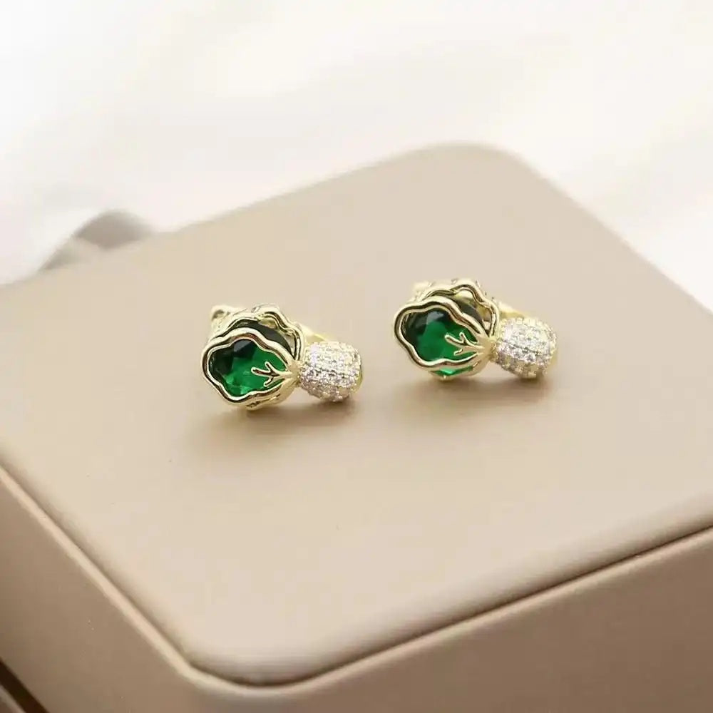 Crystal Cabbage Earrings