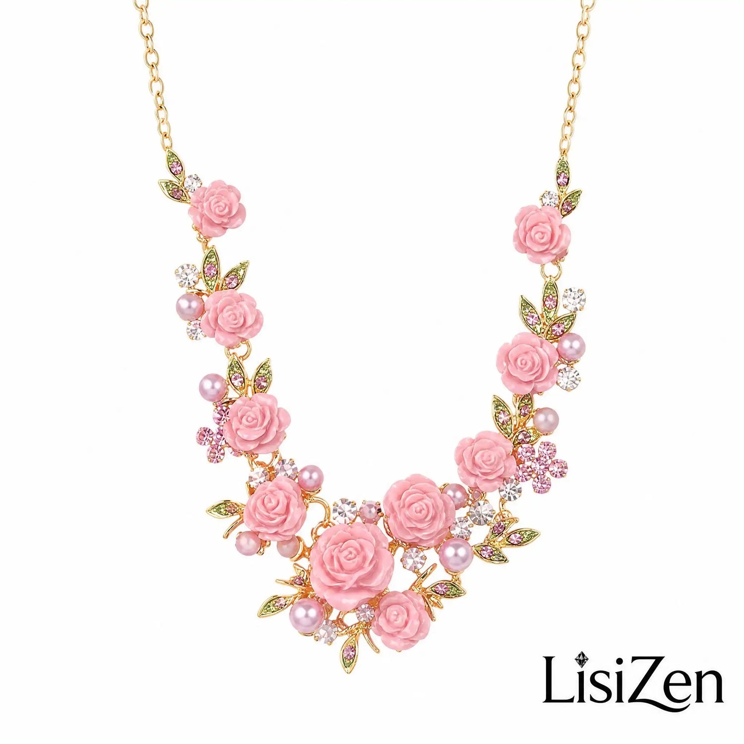Crystal Camellia Pendant Necklace