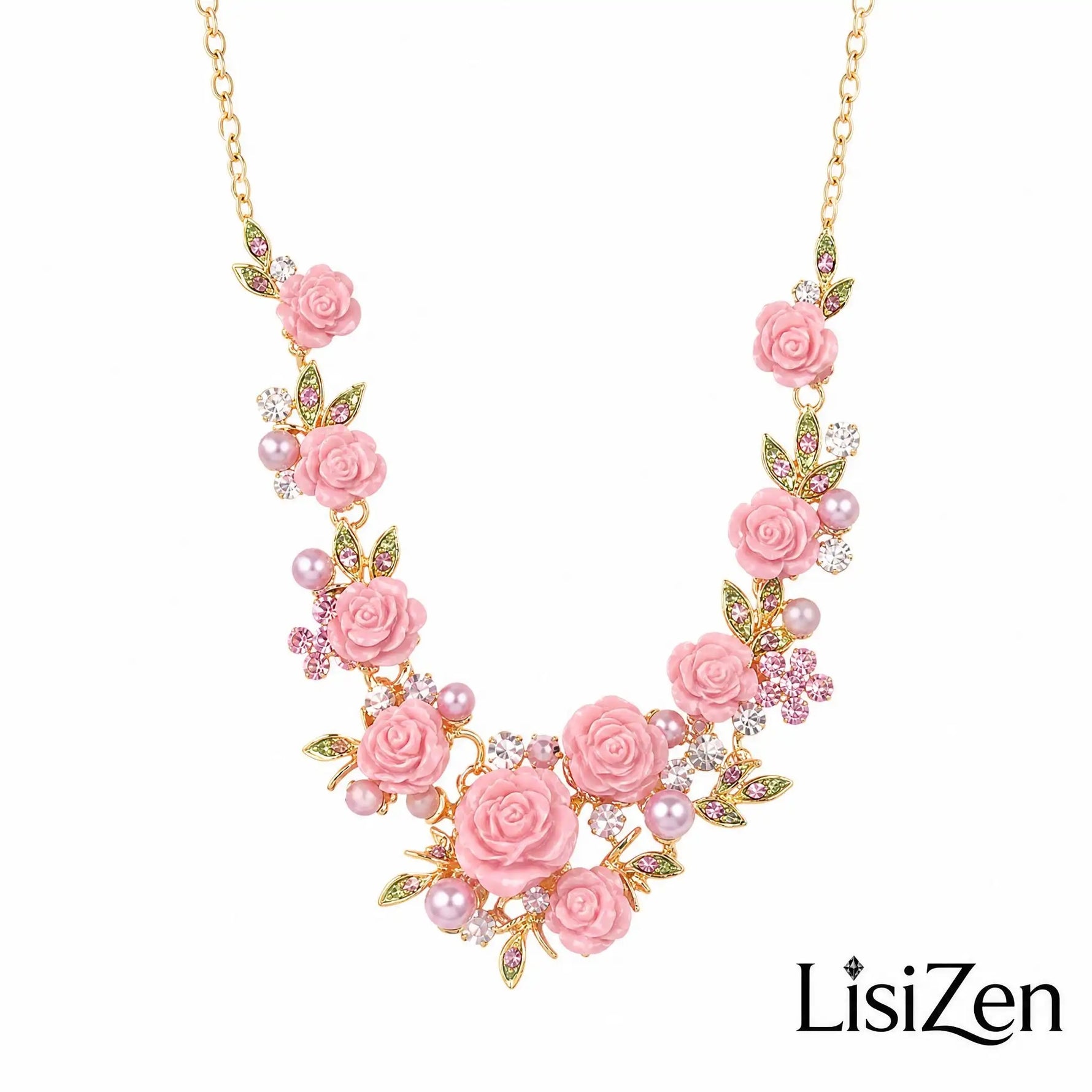 Crystal Camellia Pendant Necklace