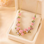 Crystal Camellia Pendant Necklace