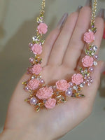 Crystal Camellia Pendant Necklace