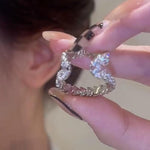 Crystal Cartilage Clip Wheat Ear Earrings