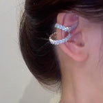 Crystal Cartilage Clip Wheat Ear Earrings