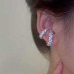 Crystal Cartilage Clip Wheat Ear Earrings