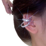Crystal Cartilage Clip Wheat Ear Earrings