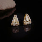 Crystal Cat Eye Teardrop Ear Hoop Earrings