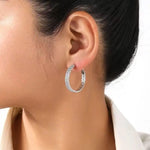Crystal Circle Sense Daily Commute Hoop Earrings