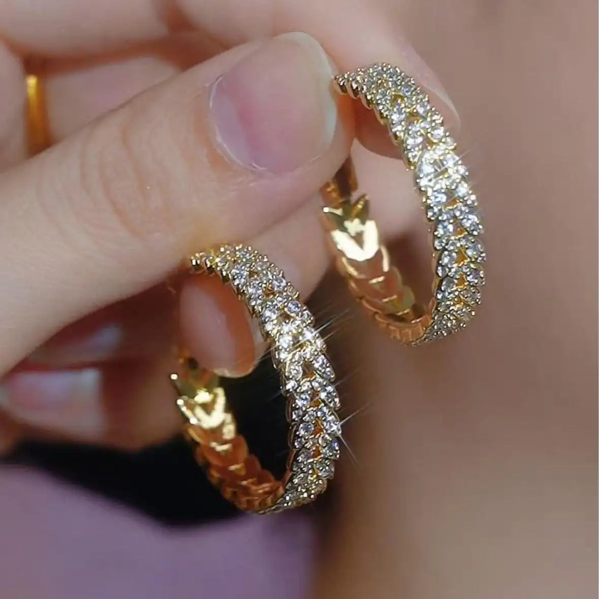 Crystal Circle Sense Daily Commute Hoop Earrings
