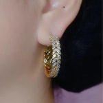 Crystal Circle Sense Daily Commute Hoop Earrings