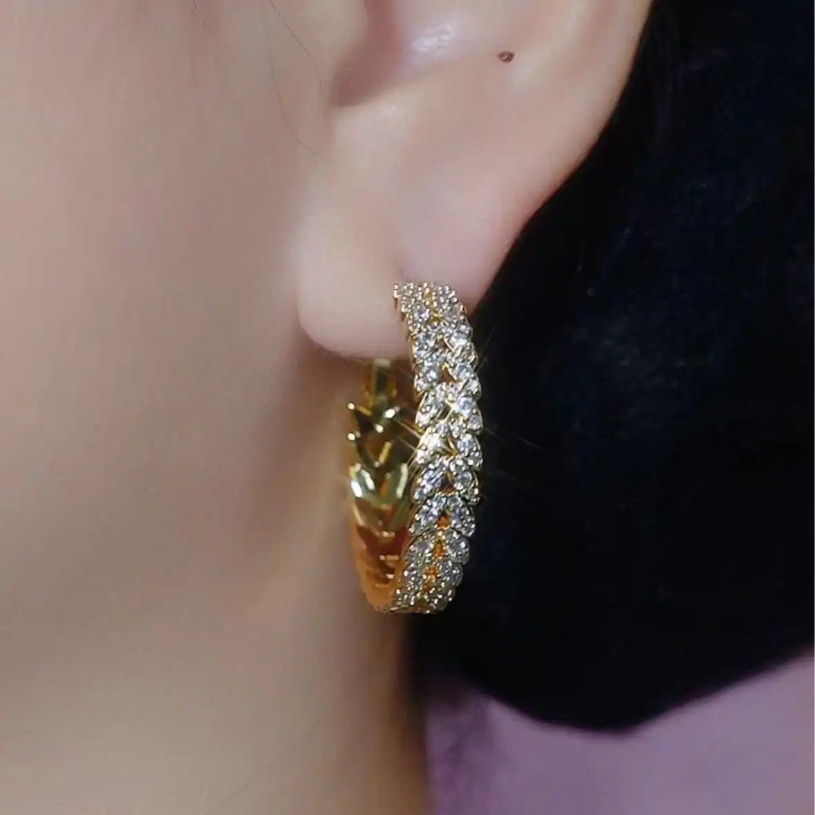 Crystal Circle Sense Daily Commute Hoop Earrings