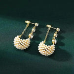 Crystal Cradle Tassel Drop Earrings