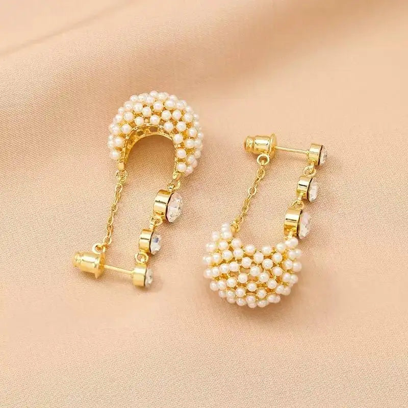 Crystal Cradle Tassel Drop Earrings