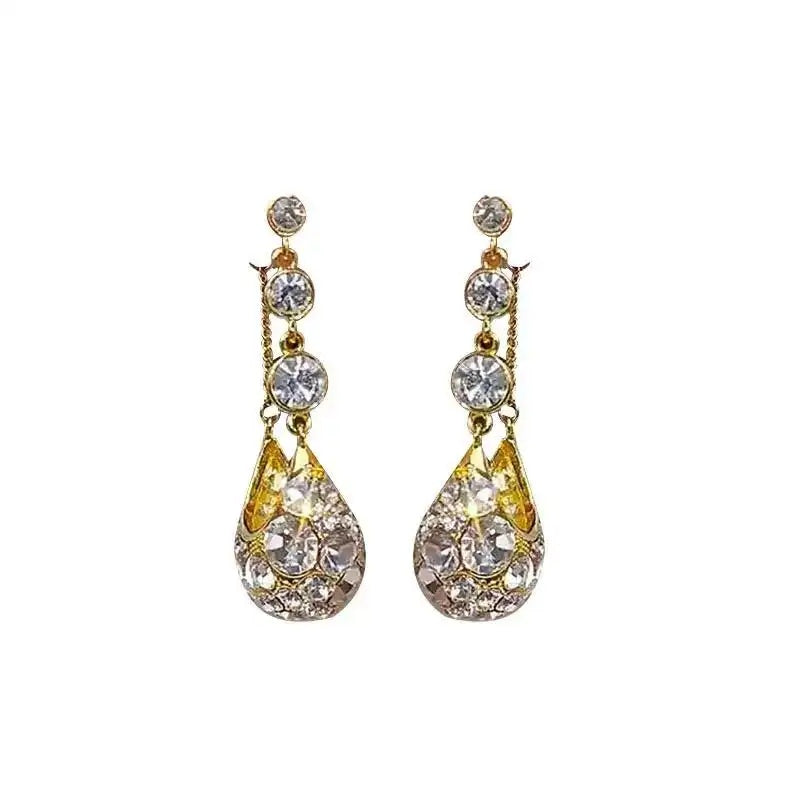 Crystal Cradle Tassel Heavy Drop Earrings
