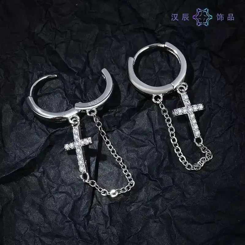 Crystal Cross Chain Tassel for Drop Earrings