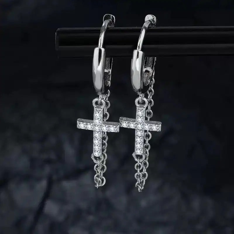 Crystal Cross Chain Tassel for Drop Earrings