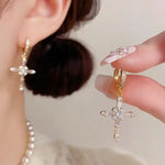 Crystal Cross Ear Cuffs