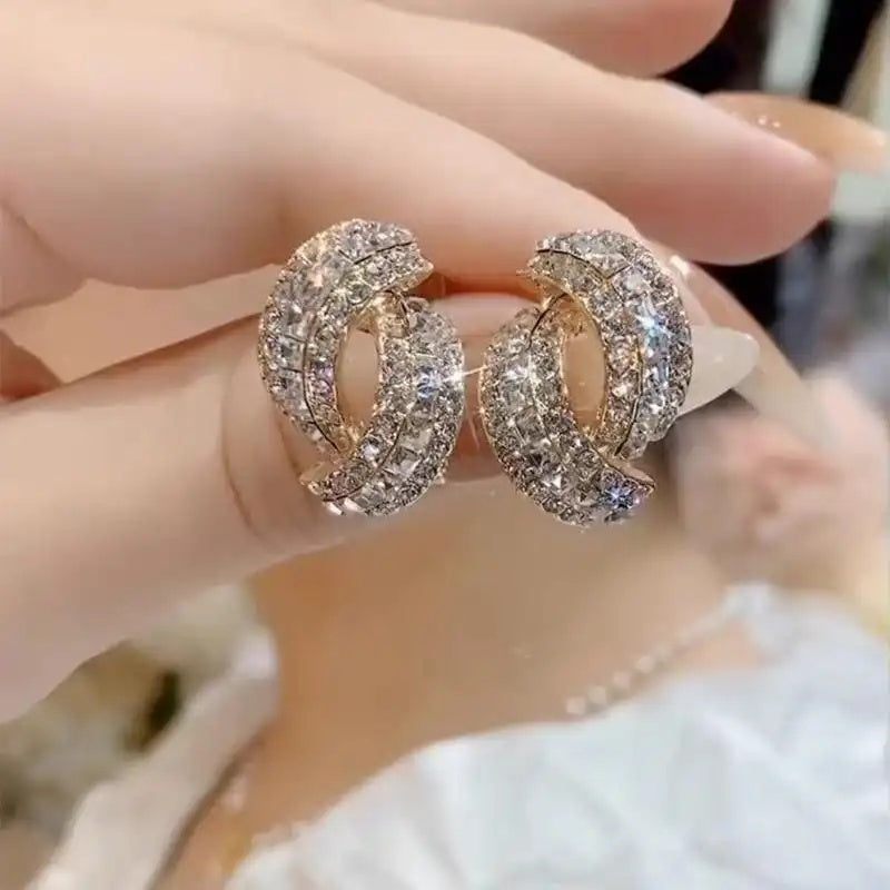Crystal Cross Geometric Earrings