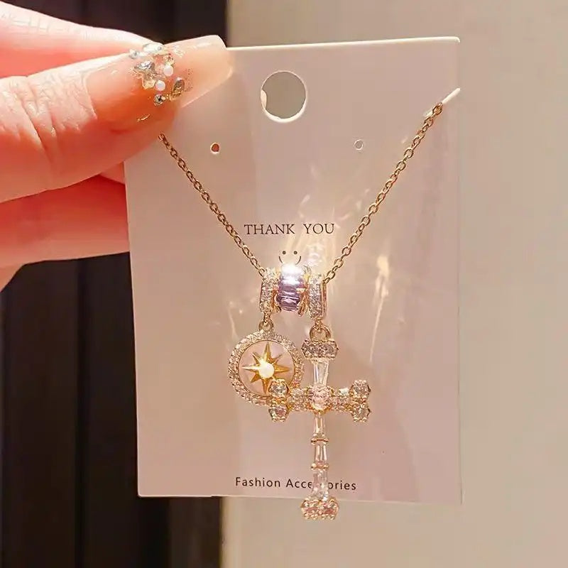 Crystal Cross Vintage Necklace