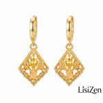 Crystal Diamond-Shaped Earrings