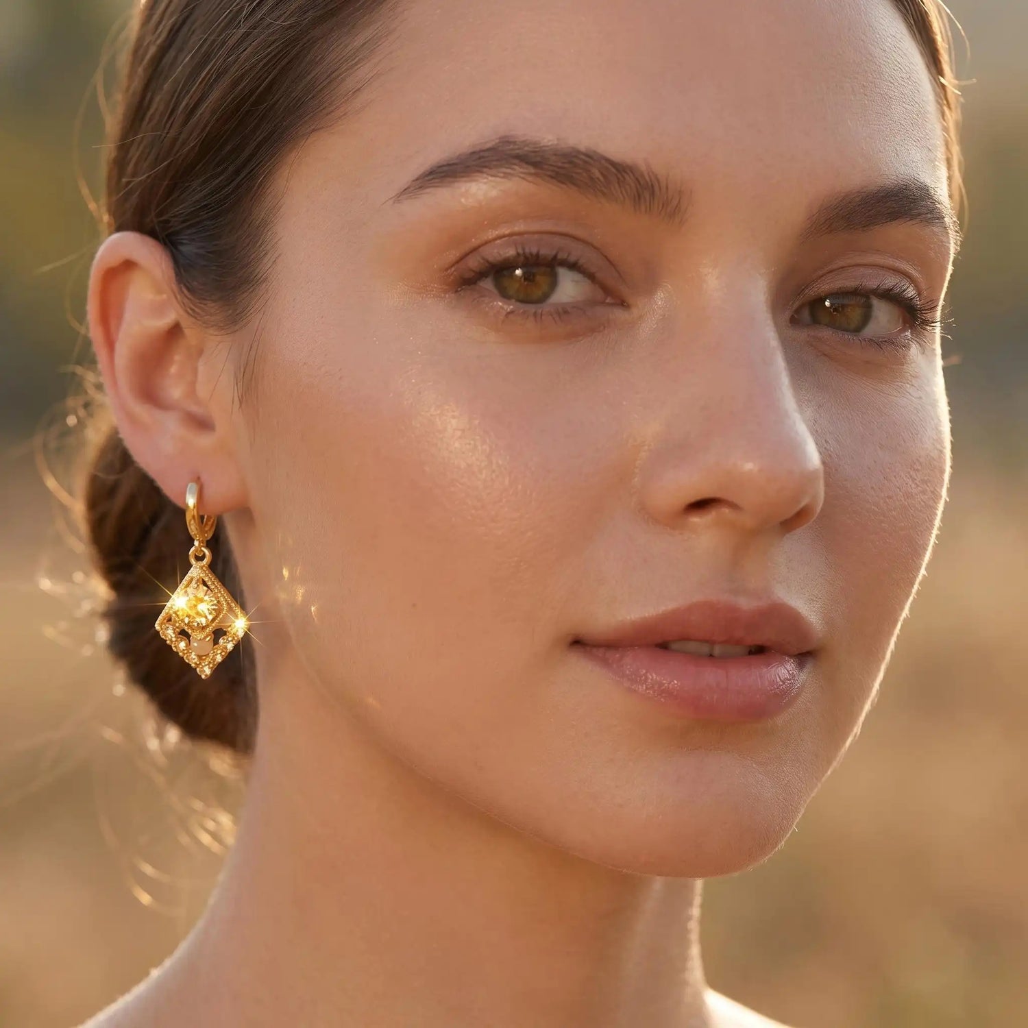 Crystal Diamond-Shaped Earrings