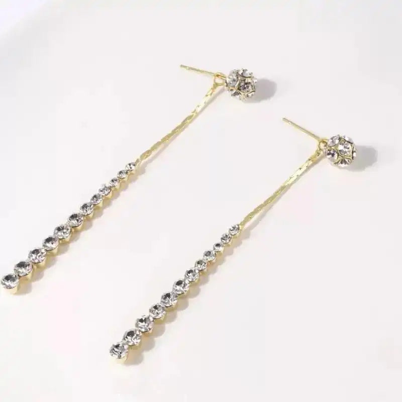 Crystal Double-Wear Long Tassel Drop Earrings