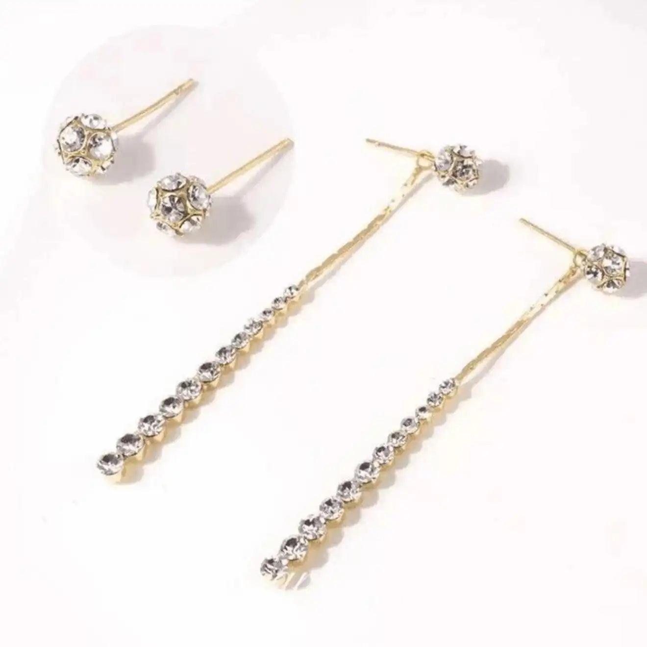 Crystal Double-Wear Long Tassel Drop Earrings