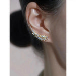 Crystal Ear Row Stud Earrings