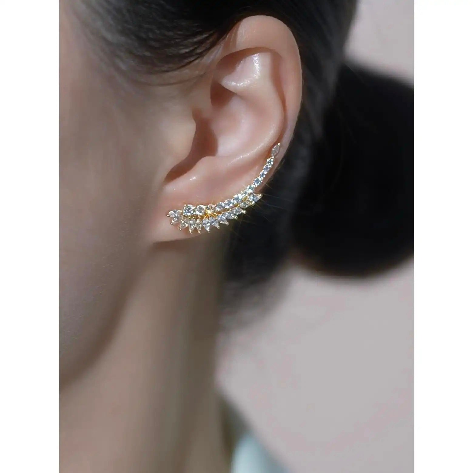Crystal Ear Row Stud Earrings