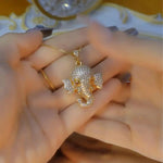 Crystal Elephant Pendant Necklace