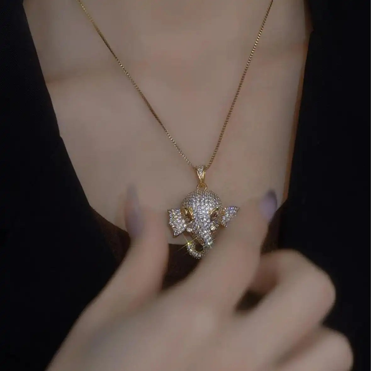 Crystal Elephant Pendant Necklace