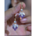 Crystal-Embedded Grape Earrings