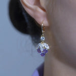 Crystal-Embedded Grape Earrings