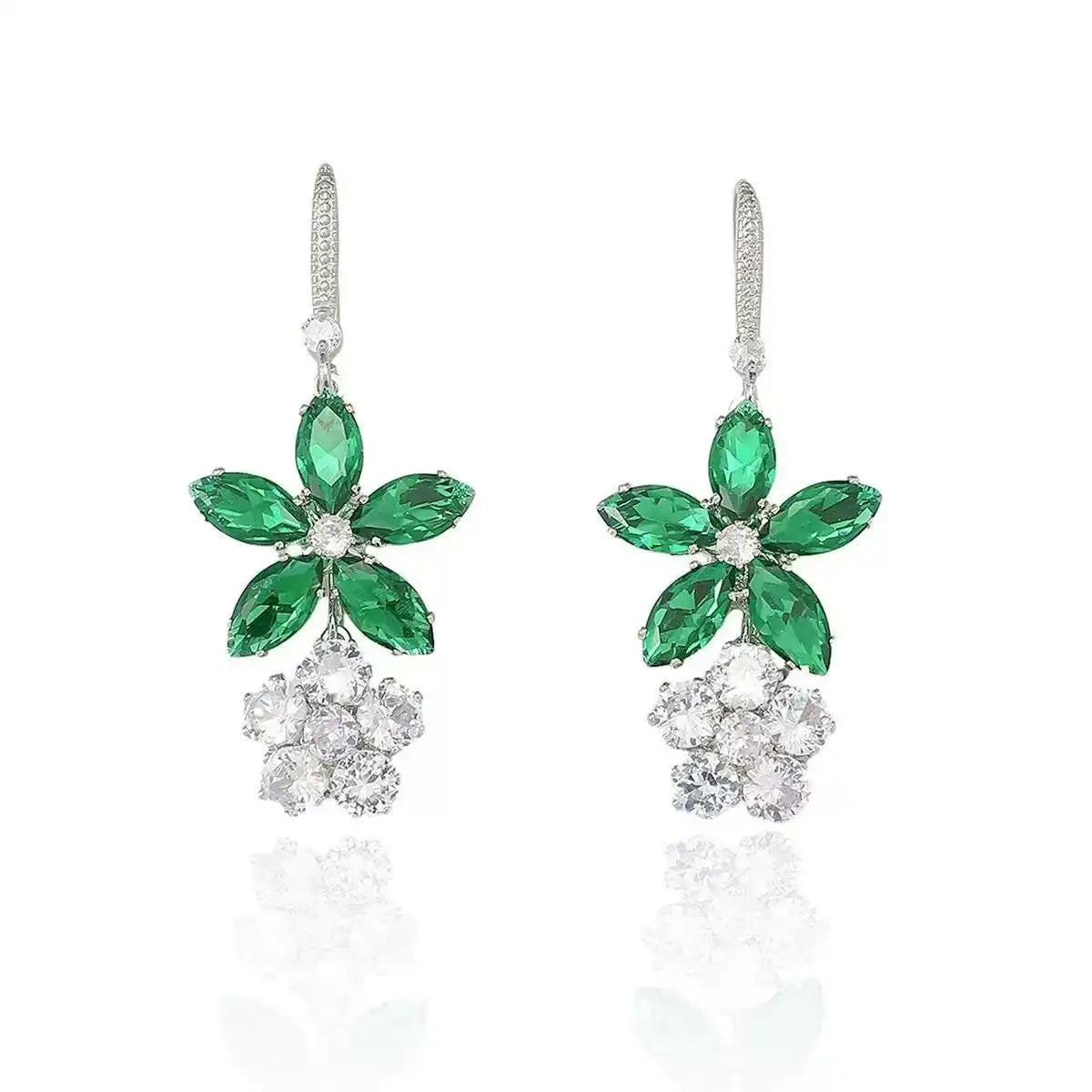 Crystal Emerald Plum Blossom Collar Necklace