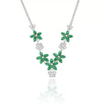 Crystal Emerald Plum Blossom Necklace