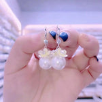 Crystal Floral Bead Drop Earrings