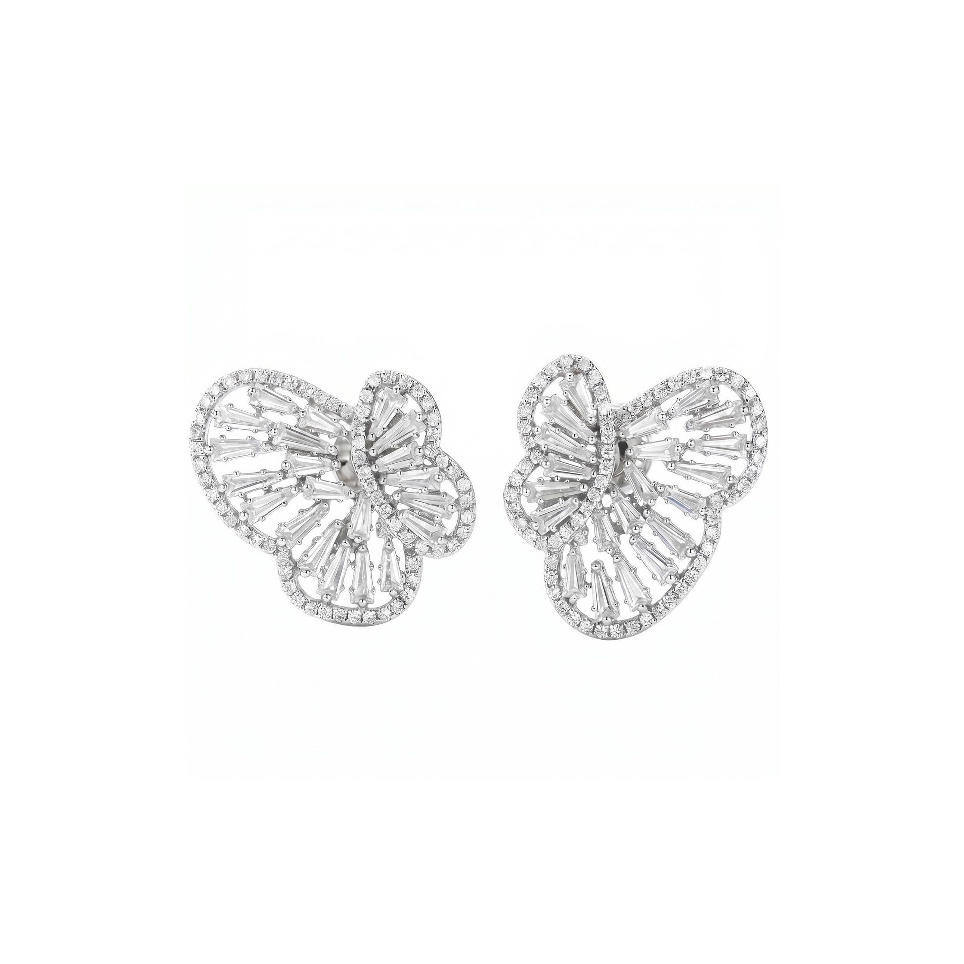 Crystal Floral Ear Jacket Earrings