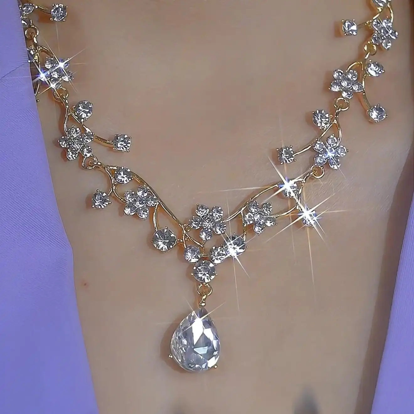 Crystal Floral Jewelry Set