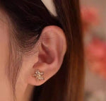 Crystal Flower 2-In-1 Tassel Drop Earrings