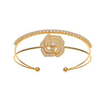 Crystal Flower Double-Layer Open Retro Bracelet