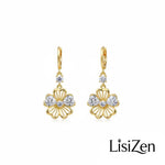 Crystal Flower Hook Earrings