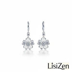 Crystal Flower Hook Earrings