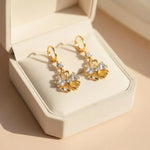 Crystal Flower Hook Earrings