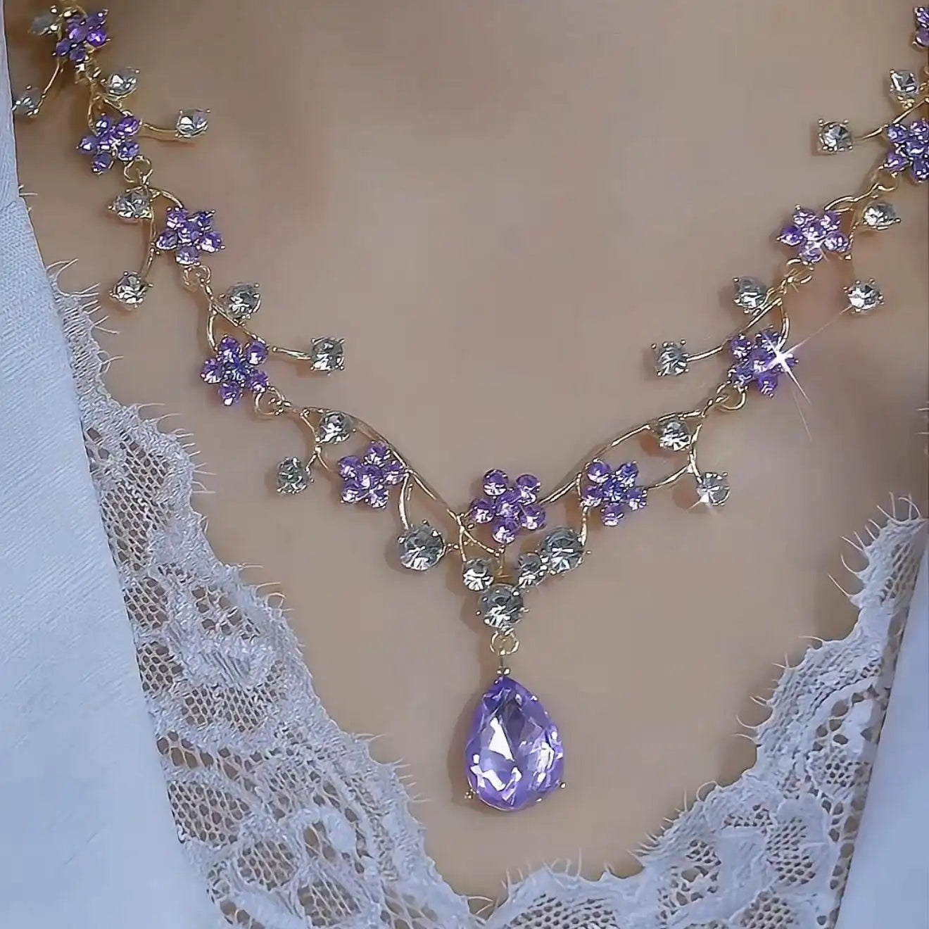 Crystal Flower Necklace