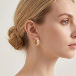 Crystal Flower Retro Ear Cuffs