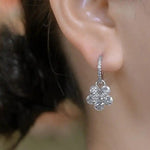 Crystal Flower Small Butterfly Earrings