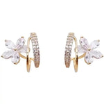 Crystal Flower Stud Earrings