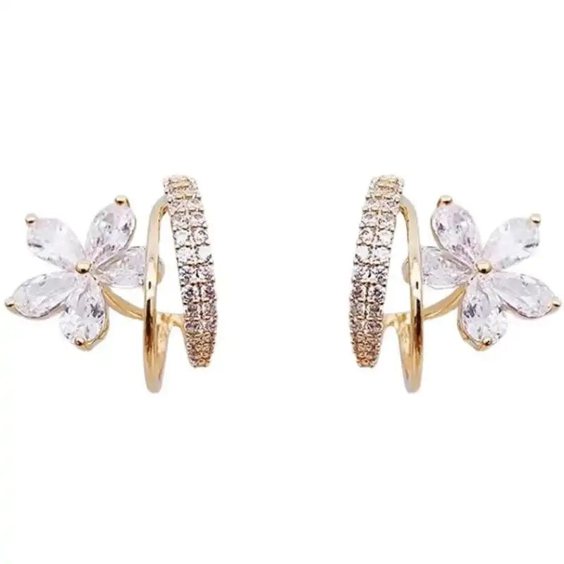Crystal Flower Stud Earrings