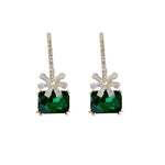Crystal Flower Vintage Ear Hoop Earrings